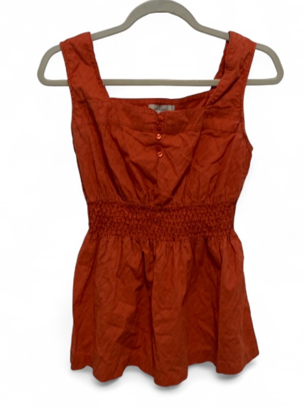 Y2K Merona Orange Smocked Waist Sleeveless Tank